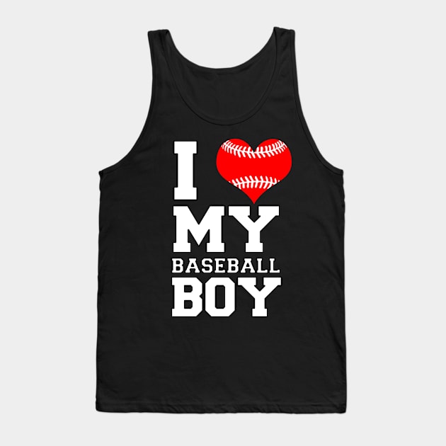 I Love My Baseball Boy Tank Top by MarinasingerDesigns